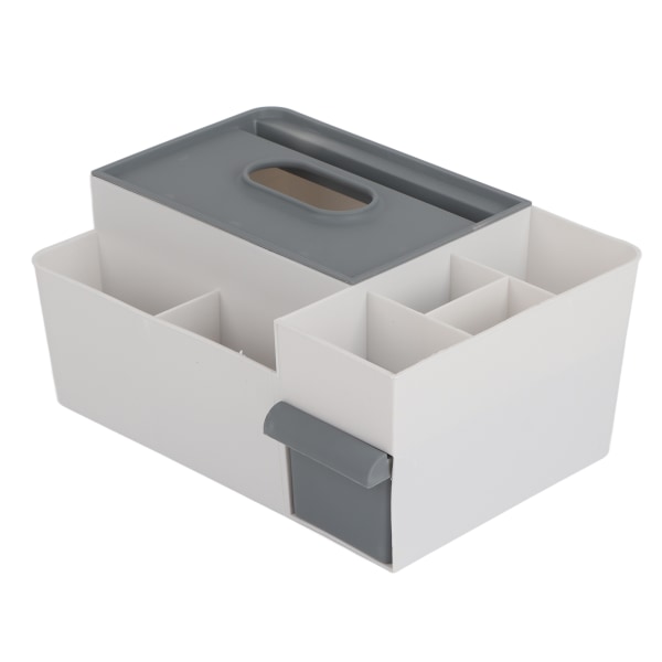 Tissue Box Holder Multifunktionel Kreativitet Tissue Box Cover Sofabord Papir Fjernbetjening Opbevaringsboks til hjemmet Lysegrå med mørkegrå