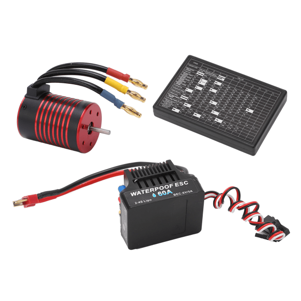 Borstlös motor ESC-sats Vattentät 3650 borstlös motor 60A ESC- set för 1/10 RC-bil 3100KV