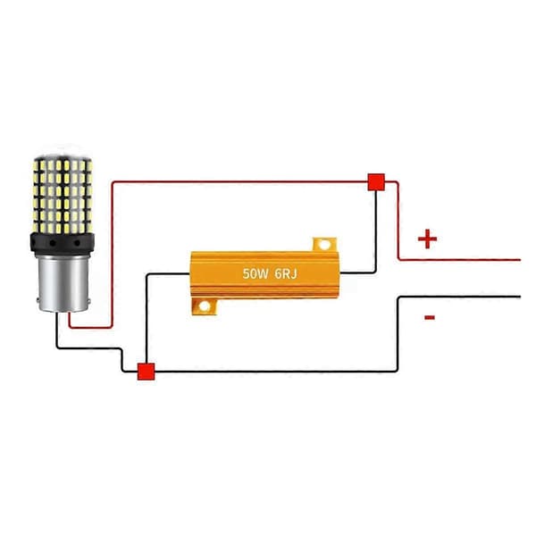 4 stk LED-indikatorballastmodstand Blinkrelæ Blinklys 50W 6 Ohm Lastmodstand