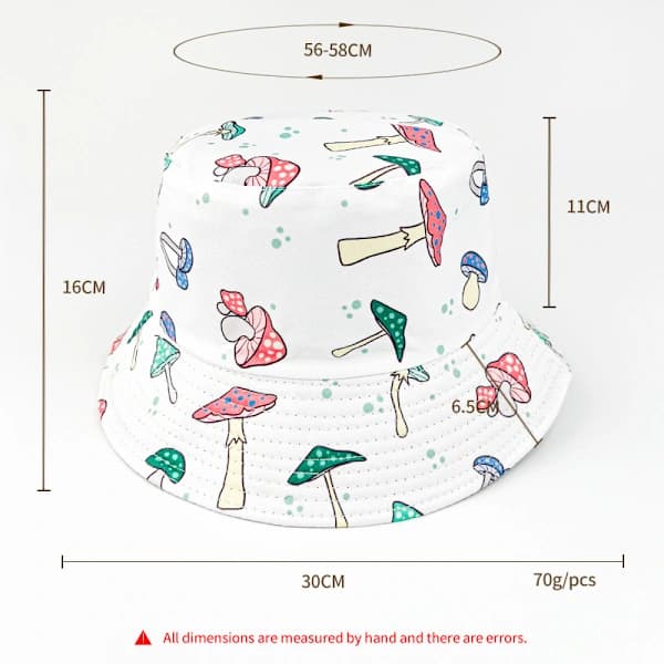 Unisex Bucket Hat Tryck Vändbara Dubbelsidiga Solhattar