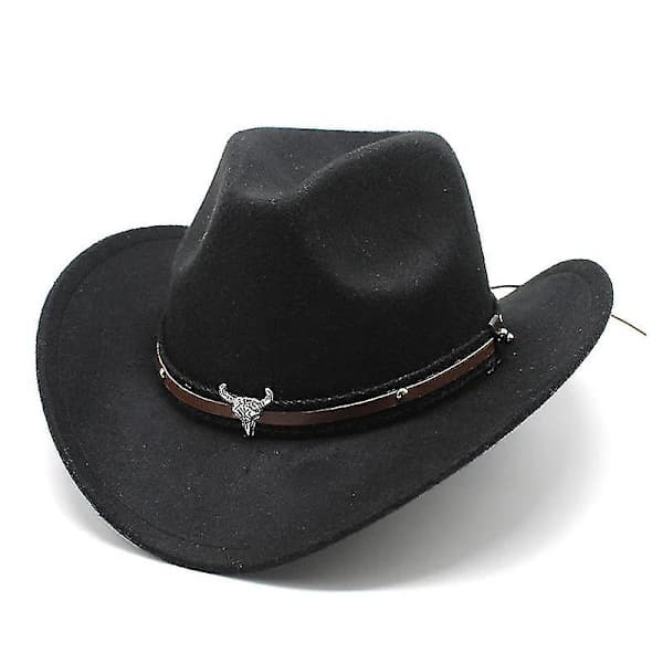 Western Cowboy Hat Filt Hat Sort