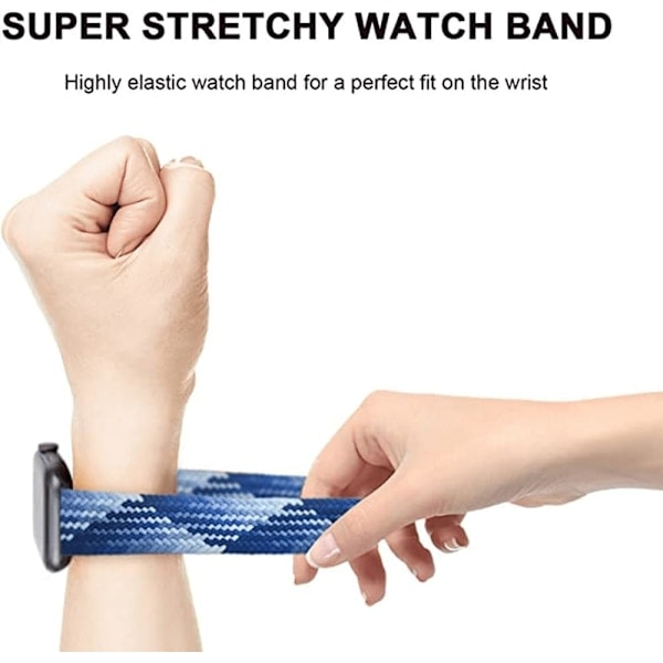 Paris_Flettet Elastisk Solo Loop-armbånd Kompatibelt med Apple Watch-armbånd 42mm 44mm 45mm 49mm, Justerbare Elastiske Sportsarmbånd for iWatch-serier