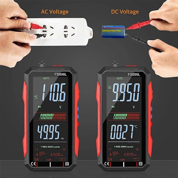 USB Multimeter Digital Voltmeter med 4,8 tommer LCD-skærm Multi Tester Kapacitans Modstand Frekve.pa
