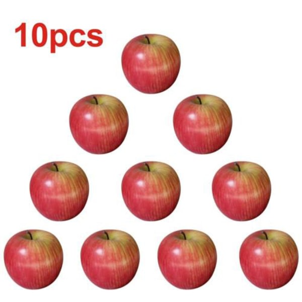 10st Simulering Frukt Äpple Plast Falska Röda Äpplen Fotorekvisita Konstgjorda Gröna Äpplen Kök Hem Festdekoration Red