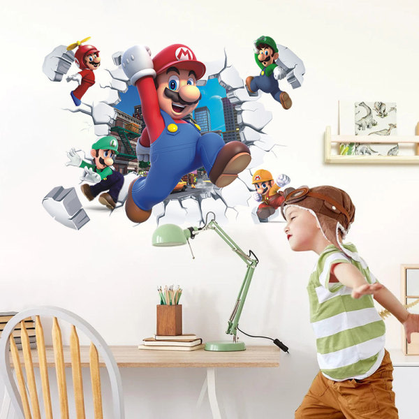 54,2*40 cm Super Mario Bros. Seinätarra Avtagbara Seinätarrat