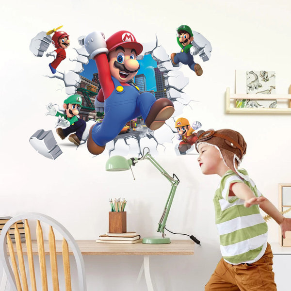 54,2*40 cm Super Mario Bros. Wall Stickers Avtagbara Wall Stickers