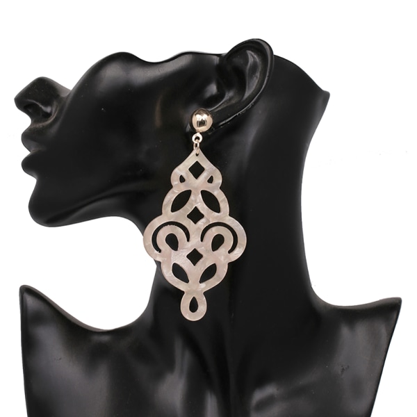 Enkel design Fashionabla akrylhängen Örhängen med örhängen dekoration Smycken (beige)