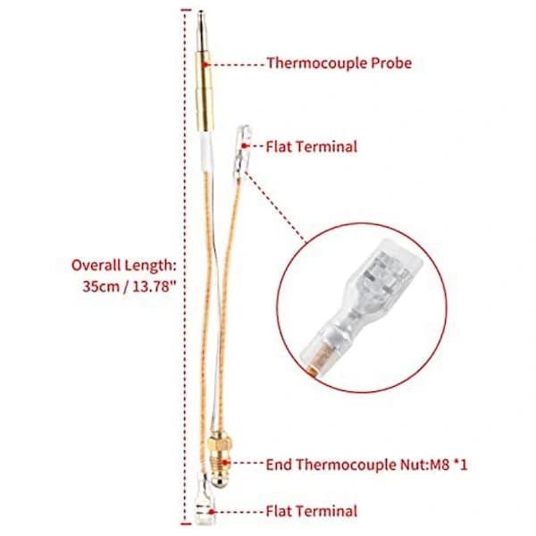 Termoelement og vippebryter egnet for terrassevarmer egnet for vinter Termoelement Se