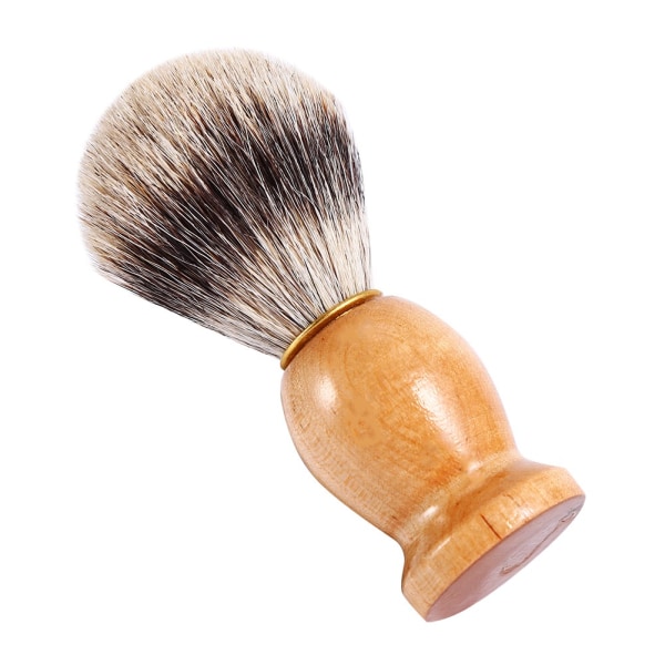 1 kpl miesten ammattimainen puinen parranajoharja Faux Badger Hair Parturi kauneustyökalu