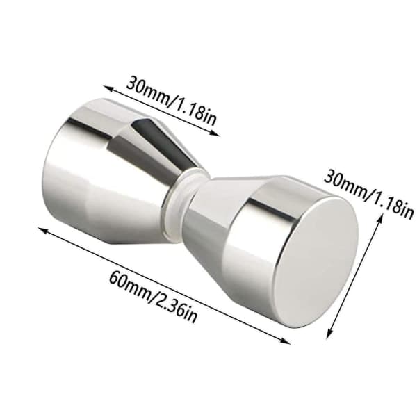 2 stk. brusehåndtag - sølv aluminiumslegering - til brusekabiner, glas