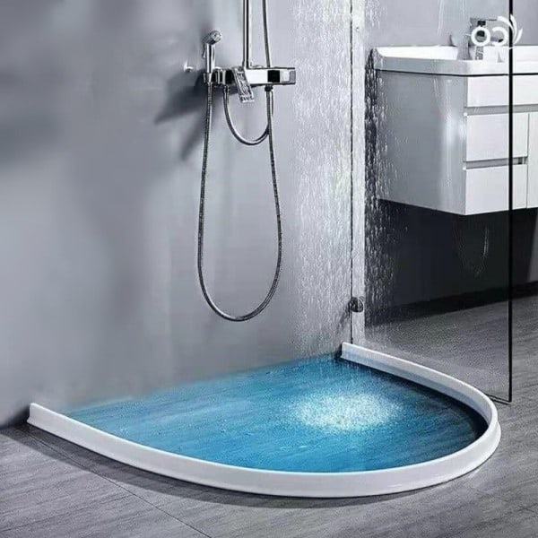 Nem installation - Silikon Duschbarriere Vandstop Vandafvisende Strip Wet Dry Separation Blocker sort 250CM
