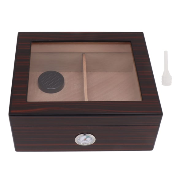 Wood Cigar Humidors Clear Top 50 Cigars Desktop Humidor Cigarr Box med Hygrometer för Pojkvän Far