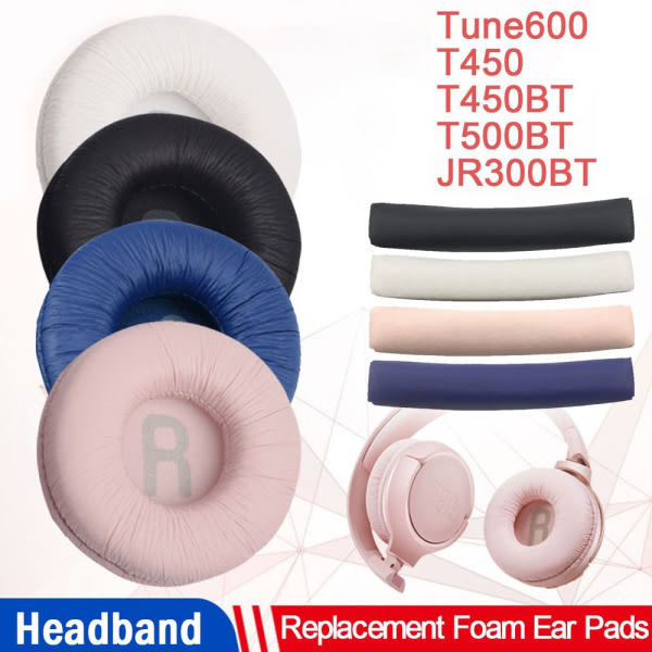 Korvapehmusteiden cover mallille T450BT T500BT valkoiset korvatyynyt + pääpanta white Ear Pads+Headband