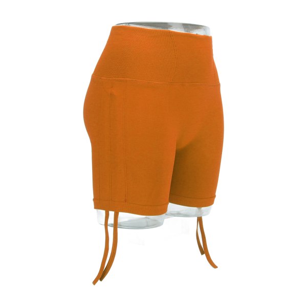 Yogashorts Elastisk snøring Sømløs Slim Fit med høy midje, pustende treningsyoga-shorts oransje M Str.