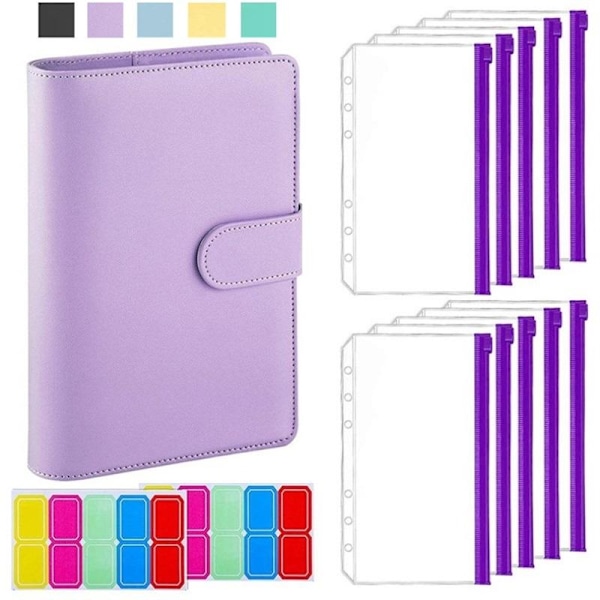 A6 Læder Ringbind Omslag 6 Ringe Budget Ringbind Kontant Kuvert Pengebesparende Ringbind.pa