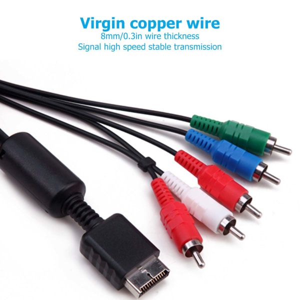 AV-komponentkabel Universalt signalinterferensbestandigt AV-kabel til PS2 til PS3-tilbehør