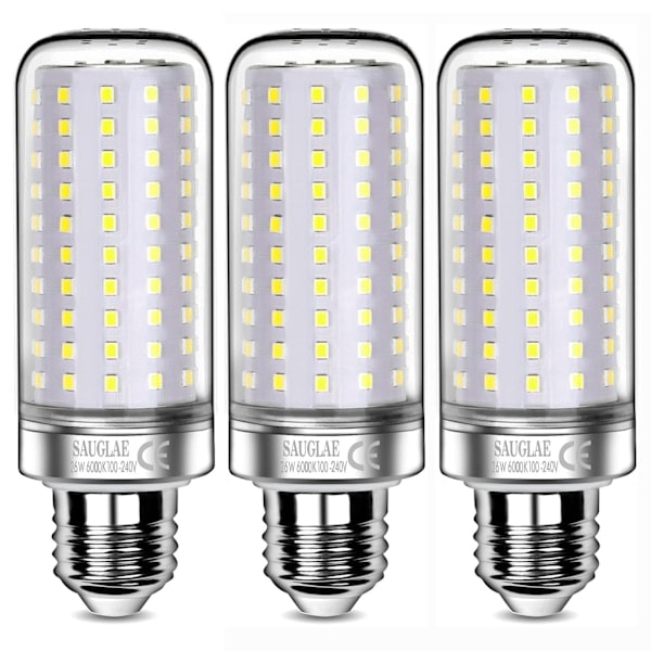 26W LED-lampor, 200W motsvarighet, 3000Lm, 6000K Kallvitt, E27, 3-pack[qb]