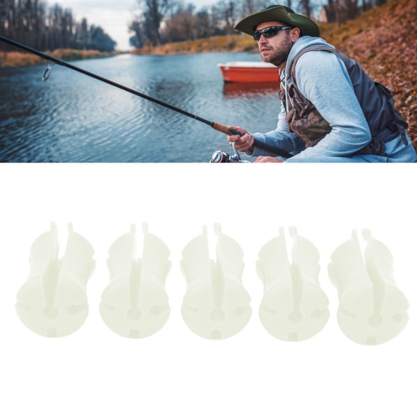 5 STK Bærbar fiskestang Fast bold Silikone Genanvendelig fiskestang Bjælkebindingsfastgørelse til fiskestang Bådudstyr Tilbehør Lysende farve