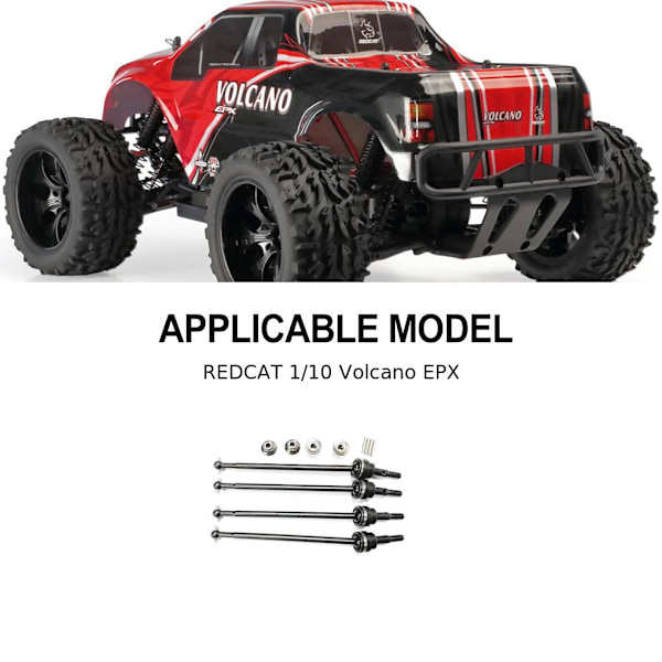 Stål 1/10 Universal Drivaxelsats 4-pack För Spline Design RC