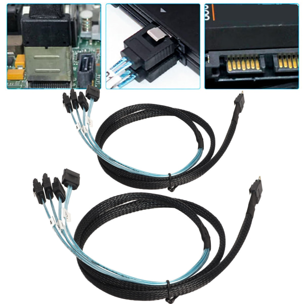 SAS-kaapeli SFF?8654?4 SATA 7 Pin Array Disk Nopeampi lähetys Mini PVC -tietokonetarvikkeet 1 metri / 3,3 jalkaa