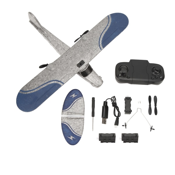 RC Plane Holdbar RC Glider Fjernbetjening Fly Fixed Wing Aircraft Jet med LED-lys til personer over 14 år 2 batterier
