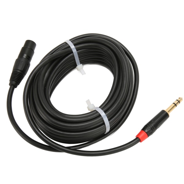 Mikrofonkabel 8 m XLR hona till 6,35 mm TRS balanserad signalinterconnect-kabel Mic-sladd för elgitarr