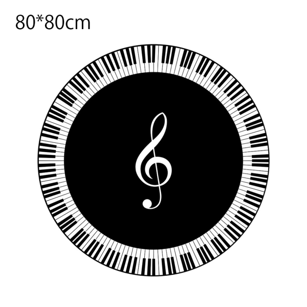 Musiknot Svart Vit Piano Key Printed Runda mattor Område Mattor för Hem Vardagsrum Sovrum Golvdekoration