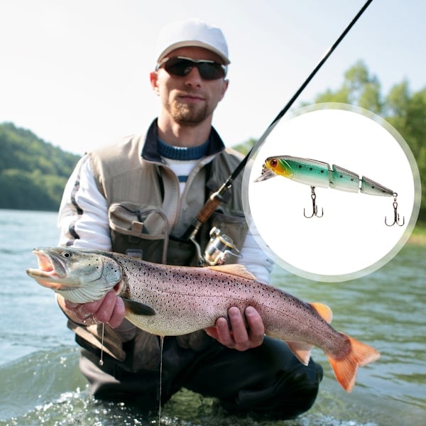 10 cm Svart Rygg & Mörkgrön Med Prickar Vinklad Fiske Simbete Minnow Swimbait (Typ 1)