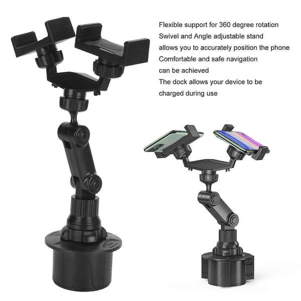 Bil Kop Telefonholder 360 Graders Rotation Universal Justerbar Kopholder Telefonholder til IPhone til Galaxy Solid Normal