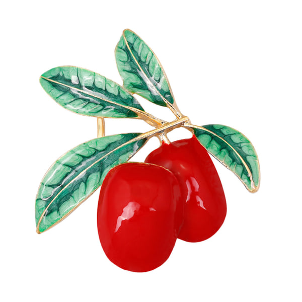 Fasjonabel fruktbrosje-knappnålemerke Smykker Gaveklærdekorasjon (rød)