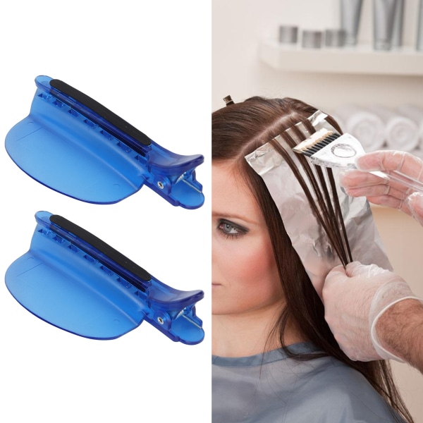 2ST Sektionsklämmor Värmeisolering Easy Speed ​​Separatorklämma Blå för perukförlängning av hår