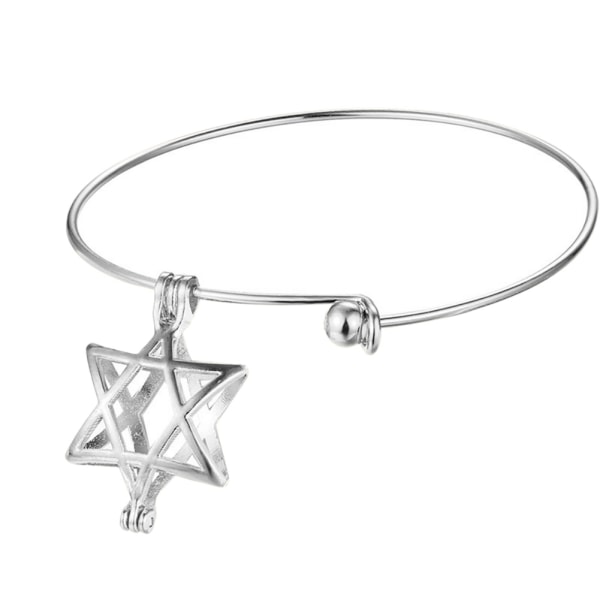 Premium moderigtigt hexagram armbånd til piger og kvinder til dekoration (sølv)