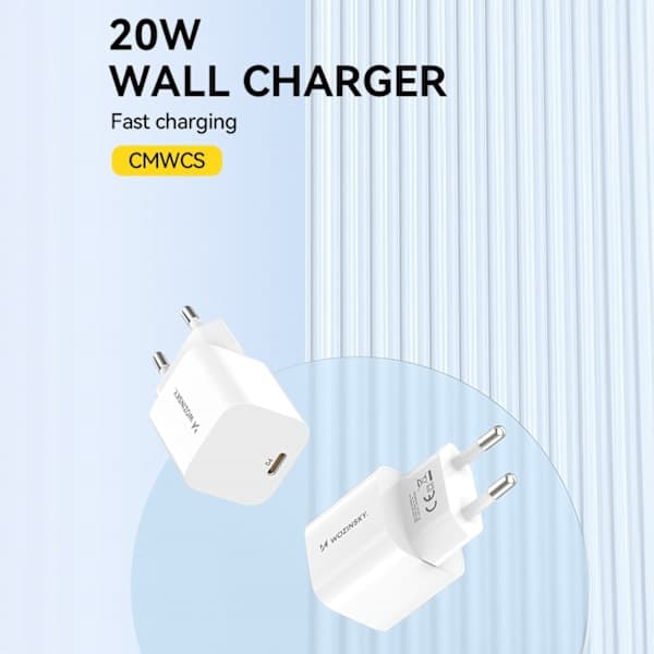 Væglader 100-240V PD USB-C 20W hvid