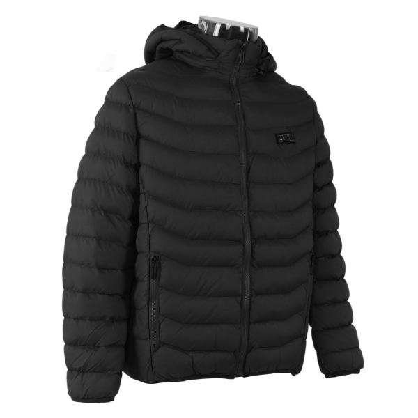 11 Areas Lämmitetty takki Ulkokäyttöön USB Sähkölämmitys Takit Warm Sprots Thermal Coat Vaatteet Lämmitettävä puuvillatakki miehille Musta XL