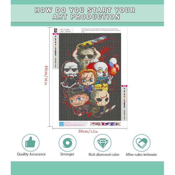 Halloween-timanttimaalaussarja - Aikuisille ja lapsille 5D DIY -timanttitaide (PA)