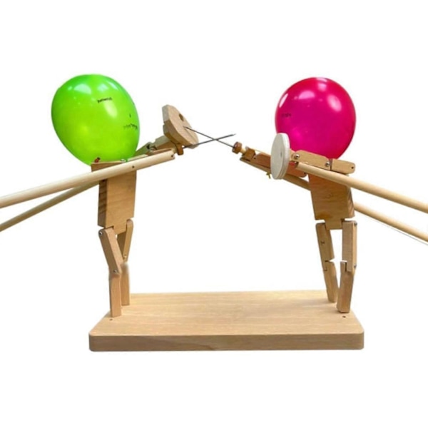 2024 NYHET, 2-Spillers Ballon Bambu Man Kamp - 2024 Ny Håndlaget Trefekte Dukker, Treroboter Kampspill, Raskt Tempo Ballonkamp, Rask Levering 5mm