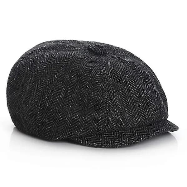 Barn Gutter Jenter Vintage Avisgutte Caps Tweed Flat Beret Hatt Gaver