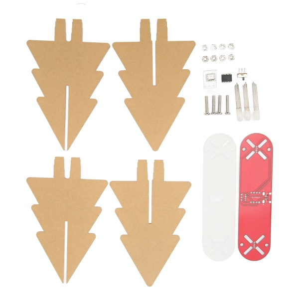 LED Xmas Tree Circuit Kits Frostad akryl Färgglad 3D elektronisk Xmas Tree DIY Kit för juldekor Röd