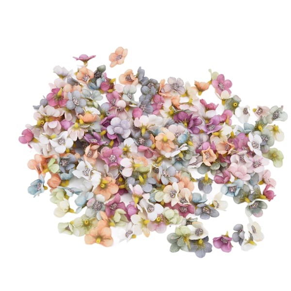 200 stk Bryllupsstoff Små Blomsterhoder 2,5 cm/1,0 tommer DIY Simulering Blomster Hoder for Bursdag Bryllup Dåp