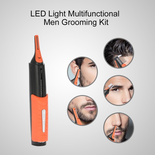 LED-lys til mænd Barbermaskine Næse Øre Hårtrimmer Øjenbryn Hårfjerning Sideburn Hårklipper