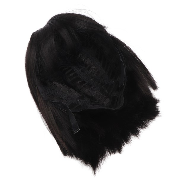 Black Bob Wig with Bangs Värmebeständig syntetisk kort rak peruk för Cosplay Daily Party