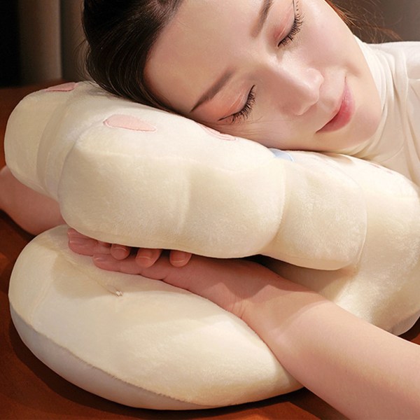 Ice Silk V:n muotoinen päiväuntuva tyynyn nukketuote Söpö Eläimen unityynytyyny toimistoopiskelijoille Valkoinen kissa