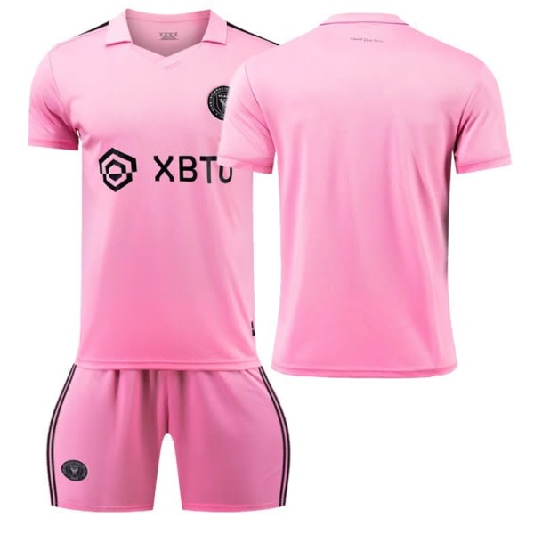 2. blå- og vitrdig fotbollströja for barn, t-skjorte og shorts for fotbollsträning och tävling, barnkläder Pink&180cm