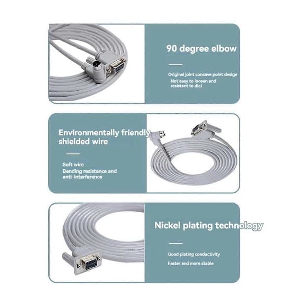 USB 1761-CBL-PM02 til MicroLogix 1000-serien PLC Programmeringskabel, 90 graders vinkel Hvid