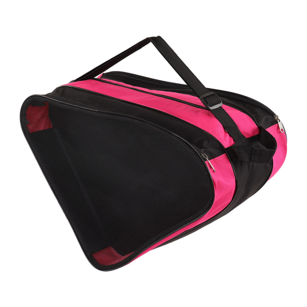 Skøjtepose fortykket 3 lags trekantet vandtæt rulleskøjtetaske med justerbar rem til udendørs rød