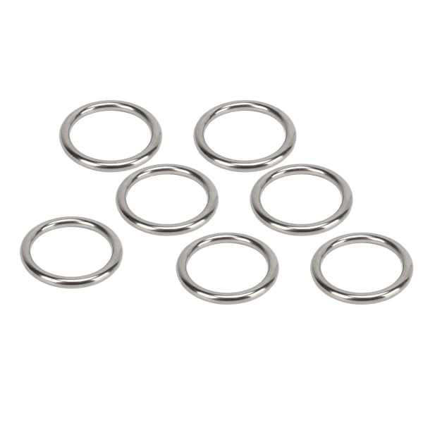 7 st 304 rostfritt stål metall O-ring Vattentät rostfri sömlös svetsad rund o-ring för fitness Yogaringar 7x40MM