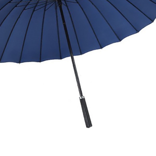 Pitkävartinen sateenvarjo 24 Rib Suuri Tuulenpitävä Vahvistettu Suora Sateenvarjo Ulkokäyttöön Lahja Tummansininen