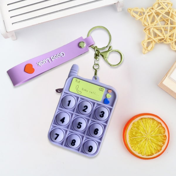 Myntplånbok plånboksleksak för flickor Present, små silikonpåsar Purple