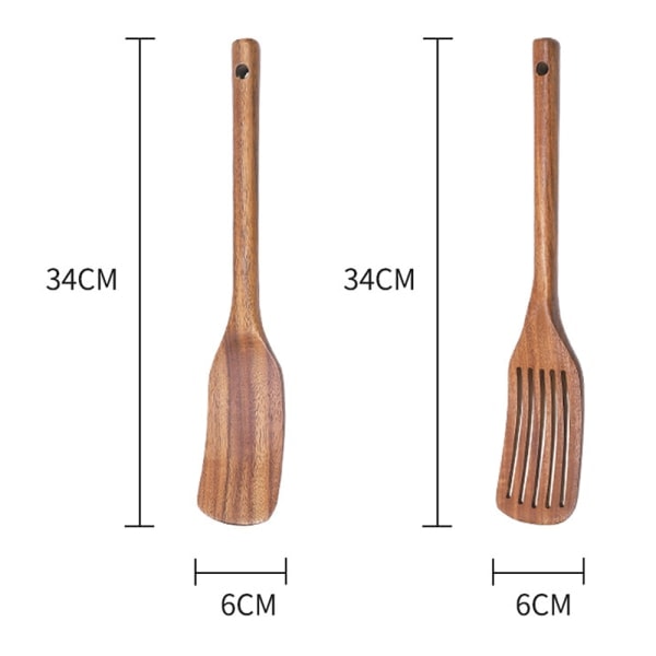 Köksredskap i trä - 2-delars set av non-stick bambuträ