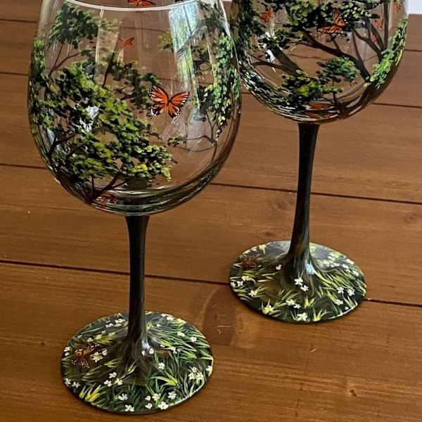 Four Seasons Tree Vinglas Sæsoner Glas Cup SOMMER SOMMER summer